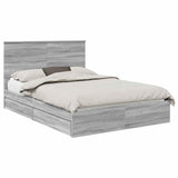 Letto con Contenitore con testiera Grigio Sonoma 160 x 200 cm