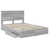 Letto con Contenitore con testiera Grigio Sonoma 160 x 200 cm