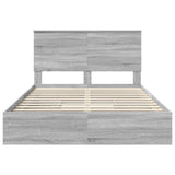 Letto con Contenitore con testiera Grigio Sonoma 160 x 200 cm