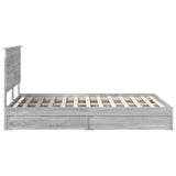 Letto con Contenitore con testiera Grigio Sonoma 160 x 200 cm