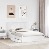 Letto con Contenitore Bianco 150 x 200 cm Legno truciolato