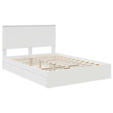 Letto con Contenitore Bianco 150 x 200 cm Legno truciolato