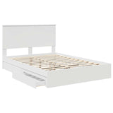 Letto con Contenitore Bianco 150 x 200 cm Legno truciolato