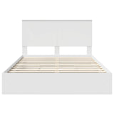 Letto con Contenitore Bianco 150 x 200 cm Legno truciolato