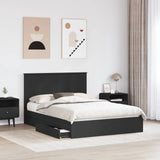 Letto con Contenitore Nero 150 x 200 cm Legno truciolato