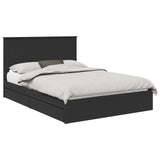 Letto con Contenitore Nero 150 x 200 cm Legno truciolato