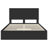 Letto con Contenitore Nero 150 x 200 cm Legno truciolato