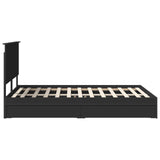 Letto con Contenitore Nero 150 x 200 cm Legno truciolato