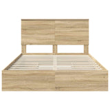 Letto con Contenitore con testiera Rovere Sonoma 150 x 200 cm