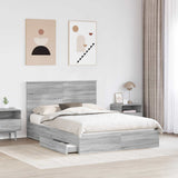 Letto con Contenitore con testiera Grigio Sonoma 150 x 200 cm