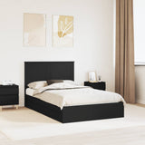 Letto con Contenitore Nero 135 x 190 cm Legno truciolato