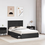 Letto con Contenitore Nero 135 x 190 cm Legno truciolato