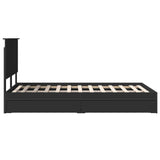 Letto con Contenitore Nero 135 x 190 cm Legno truciolato