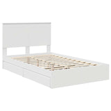 Letto con Contenitore Bianco 120 x 190 cm Legno truciolato