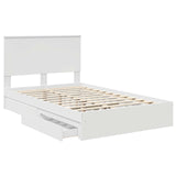 Letto con Contenitore Bianco 120 x 190 cm Legno truciolato