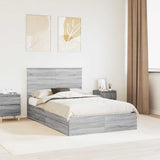 Letto con Contenitore con testiera Grigio Sonoma 120 x 190 cm