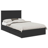 Letto con Contenitore Nero 120 x 200 cm Legno truciolato