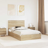 Letto con Contenitore con testiera Rovere Sonoma 120 x 200 cm