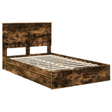 Letto con Contenitore con testiera Rovere fumé 120 x 200 cm