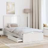 Letto con Contenitore Bianco 90 x 190 cm Legno truciolato