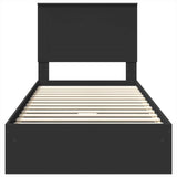 Letto con Contenitore Nero 90 x 190 cm Legno truciolato