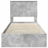 Letto con Contenitore con testiera Grigio cemento 90 x 190 cm