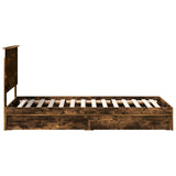 Letto con Contenitore Rovere fumé 90 x 190 cm Legno truciolato