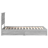 Letto con Contenitore con testiera Grigio Sonoma 90 x 190 cm