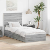 Letto con Contenitore con testiera Grigio Sonoma 90 x 200 cm