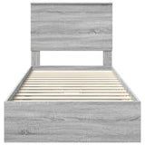 Letto con Contenitore con testiera Grigio Sonoma 90 x 200 cm