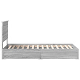 Letto con Contenitore con testiera Grigio Sonoma 90 x 200 cm