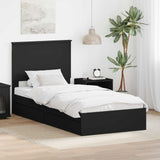 Letto con Contenitore Nero 75 x 190 cm Legno truciolato