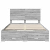 Struttura del letto con testiera Grigio Sonoma 150 x 200 cm