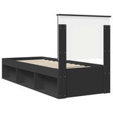 Struttura del letto con testiera Nero e Argento 100 x 200 cm