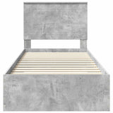 Struttura del letto con testiera Grigio cemento 90 x 190 cm