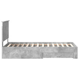 Struttura del letto con testiera Grigio cemento 90 x 190 cm