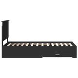 Struttura del letto con testiera Nero e Argento 75 x 190 cm