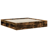 Struttura del letto Rovere fumé 200 x 200 cm Pino massello