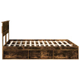 Struttura del letto Rovere fumé 200 x 200 cm Pino massello
