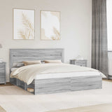 Struttura del letto Grigio Sonoma 200 x 200 cm Pino massello