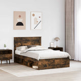 Struttura del letto Rovere fumé 120 x 190 cm Pino massello