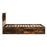 Struttura del letto Rovere fumé 120 x 190 cm Pino massello
