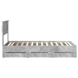 Struttura del letto con cassetto Grigio cemento 90 x 190 cm