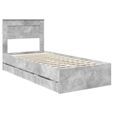 Struttura del letto con cassetto Grigio cemento 90 x 200 cm