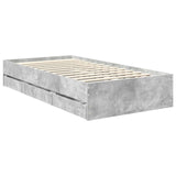 Struttura del letto con cassetto Grigio cemento 90 x 200 cm