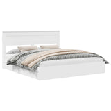 Letto con Contenitore Bianco 200 x 200 cm Legno truciolato