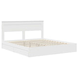 Letto con Contenitore Bianco 200 x 200 cm Legno truciolato
