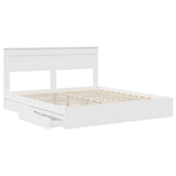Letto con Contenitore Bianco 200 x 200 cm Legno truciolato
