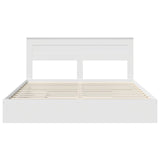 Letto con Contenitore Bianco 200 x 200 cm Legno truciolato