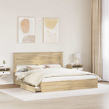 Letto con Contenitore con testiera Rovere Sonoma 200 x 200 cm